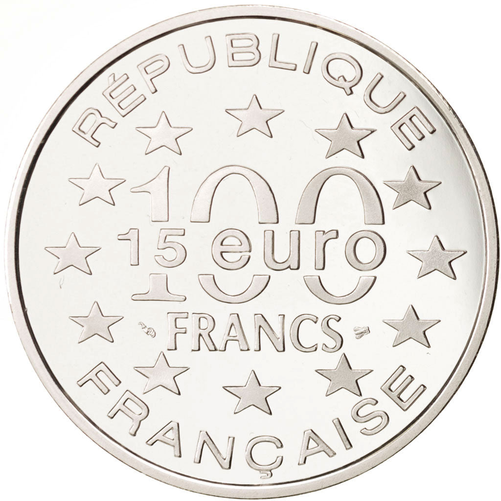Coin, France, 100 Francs-15 Euro, 1996, Paris, MS(65-70), Silver, KM:1142