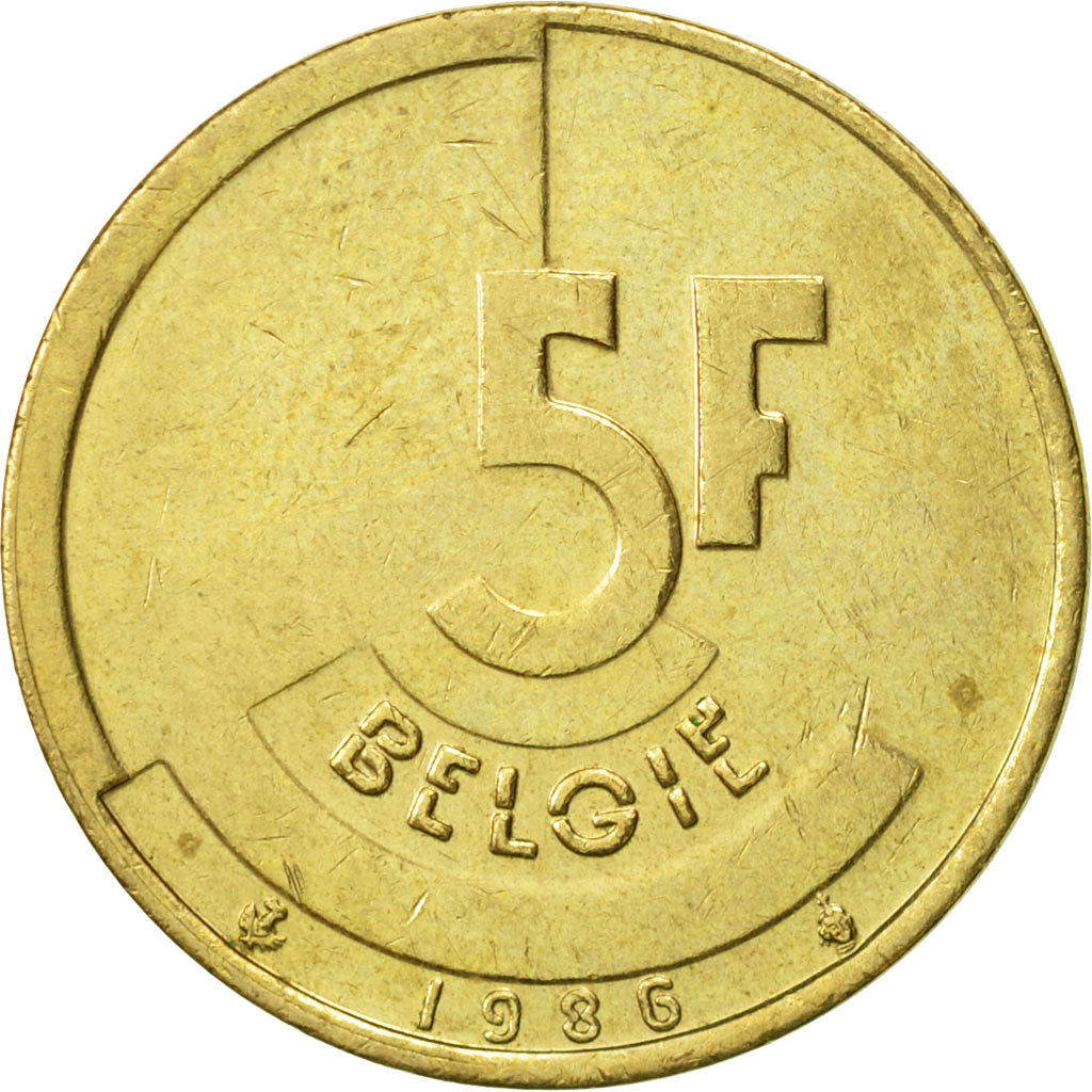 Monnaie, Belgique, 5 Francs, 5 Frank, 1986, TTB, Brass Or Aluminum-Bronze