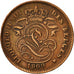 Belgium, Leopold II, 2 Centimes, 1909, EF(40-45), Copper, KM:35.1