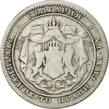 Bulgaria, Alexander  I, Lev, 1882, VF(20-25), Silver, KM:4
