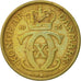 Moneda, Dinamarca, Christian X, Krone, 1925, Copenhagen, BC+, Aluminio - bronce