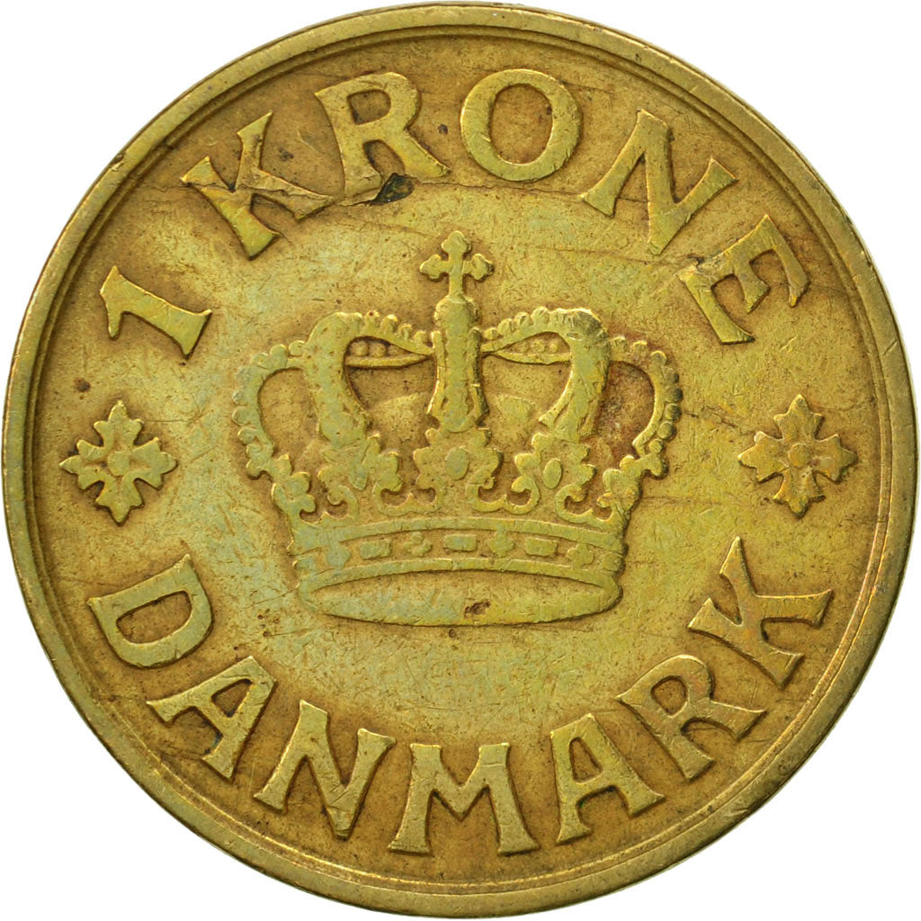 Coin, Denmark, Christian X, Krone, 1925, Copenhagen, VF(20-25), Aluminum-Bronze