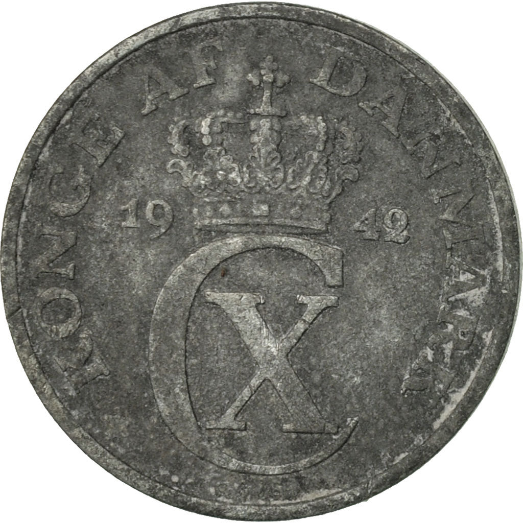 Coin, Denmark, Frederik IX, Ore, 1949, Copenhagen, VF(20-25), Zinc, KM:839.1