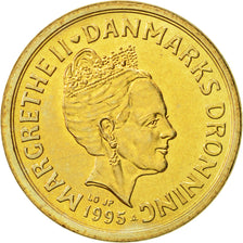 Danimarca, Margrethe II, 10 Kroner, 1995, Copenhagen, SPL-, Alluminio-bronzo