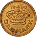 Coin, Denmark, Margrethe II, 25 Öre, 1990, Copenhagen, AU(55-58), Bronze
