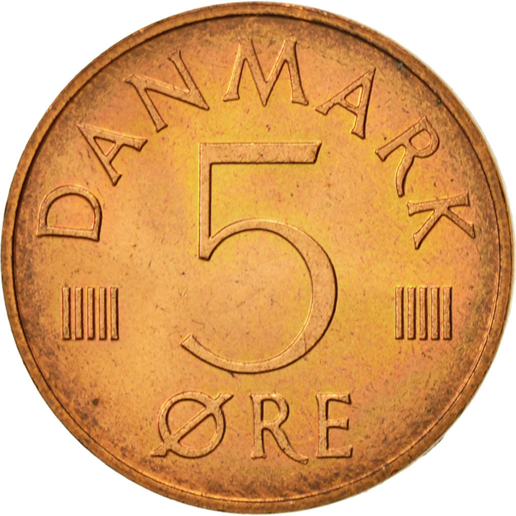 Coin, Denmark, Margrethe II, 5 Öre, 1981, Copenhagen, AU(55-58), Copper Clad