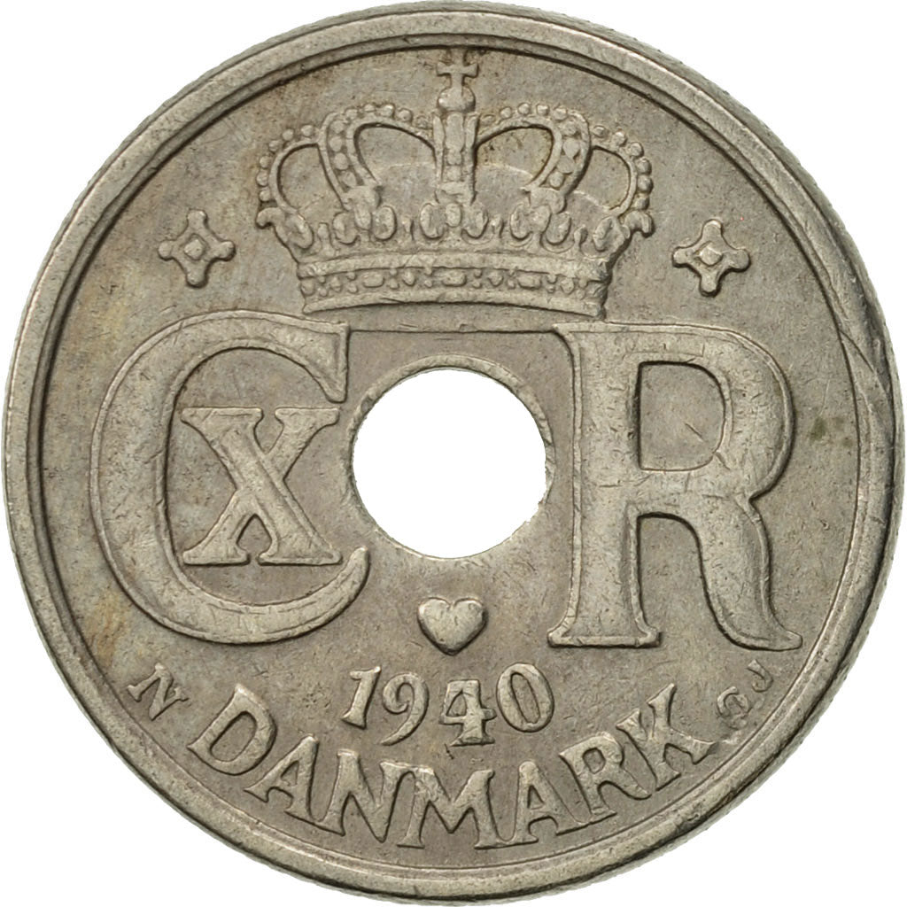 Denmark, Christian X, 10 Öre, 1940, Copenhagen, AU(55-58), Copper-nickel