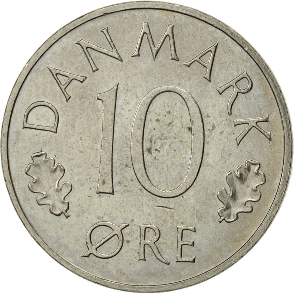 Moneta, Danimarca, Margrethe II, 10 Öre, 1977, Copenhagen, SPL-, Rame-nichel