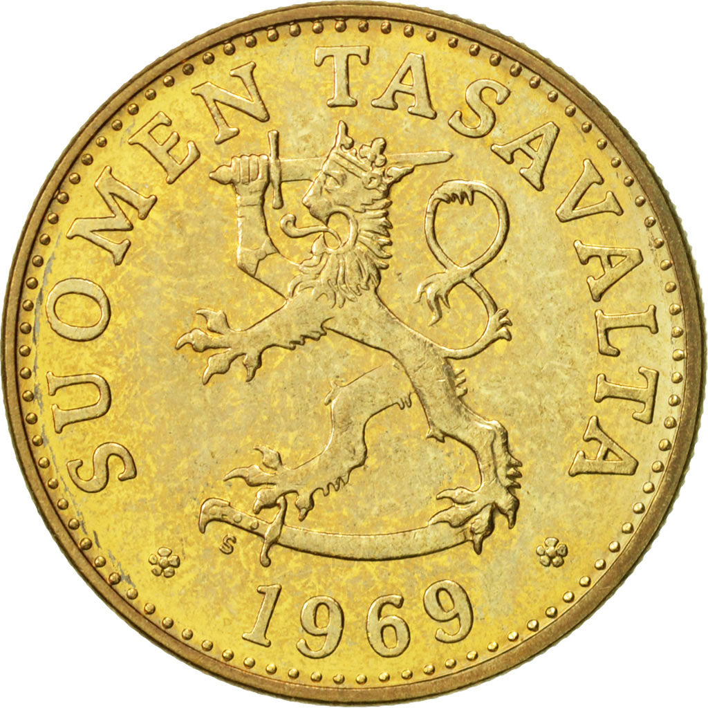 Coin, Finland, 50 Penniä, 1969, AU(50-53), Aluminum-Bronze, KM:48