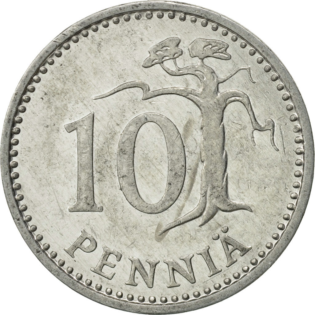 Finland, 10 Pennia, 1985, AU(55-58), Aluminum, KM:46a