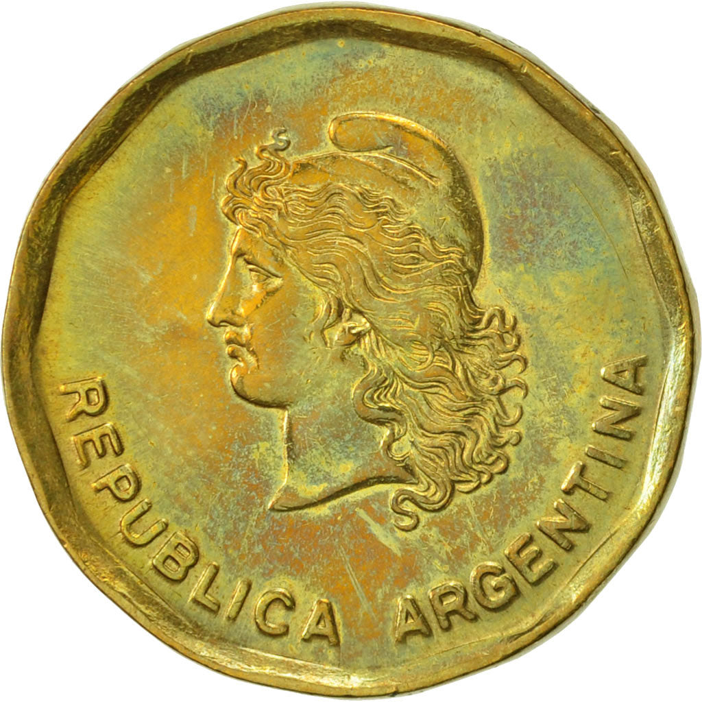 Coin, Argentina, 50 Centavos, 1985, EF(40-45), Brass, KM:99
