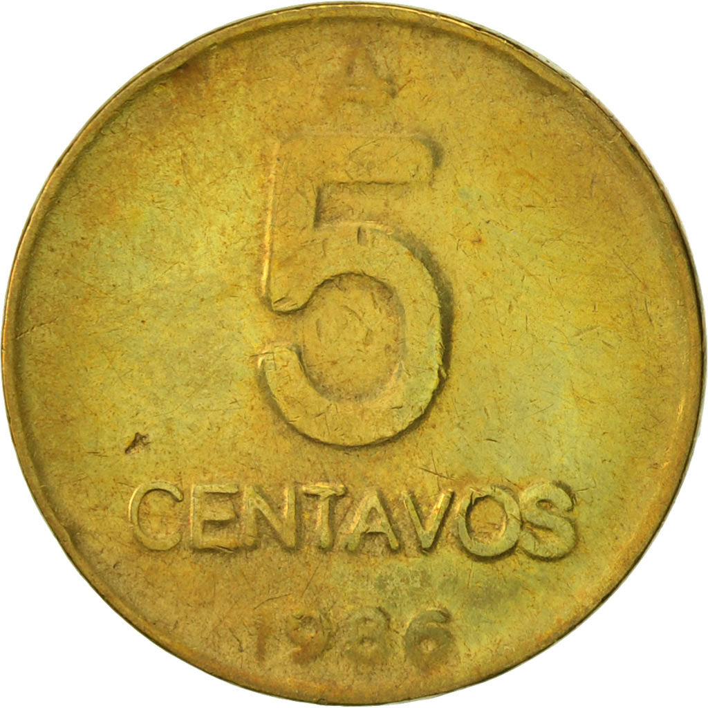 Argentina, 5 Centavos, 1986, EF(40-45), Brass, KM:97.2