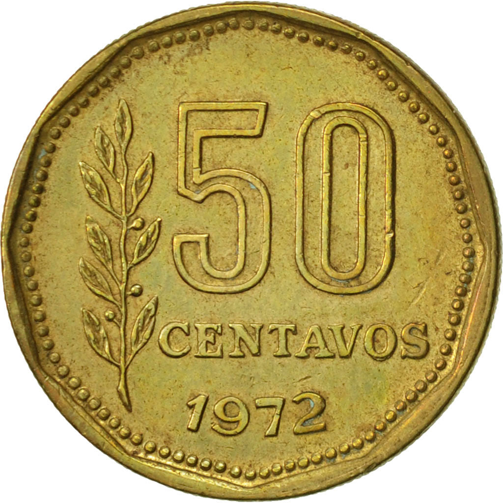 Moneta, Argentina, 50 Centavos, 1972, BB, Alluminio-bronzo, KM:68