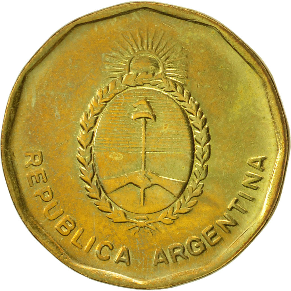 Münze, Argentinien, 10 Centavos, 1988, SS+, Messing, KM:98