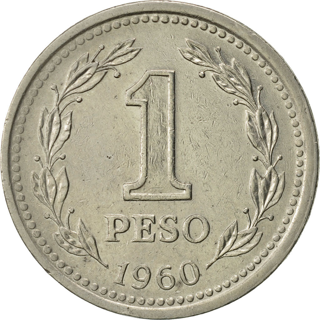 Moneta, Argentina, Peso, 1960, SPL-, Acciaio ricoperto in nichel, KM:57
