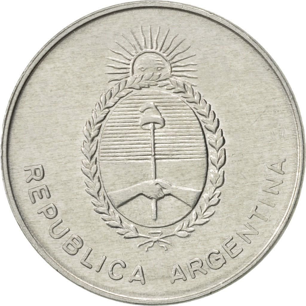 Coin, Argentina, 100 Australes, 1990, AU(55-58), Aluminum, KM:103