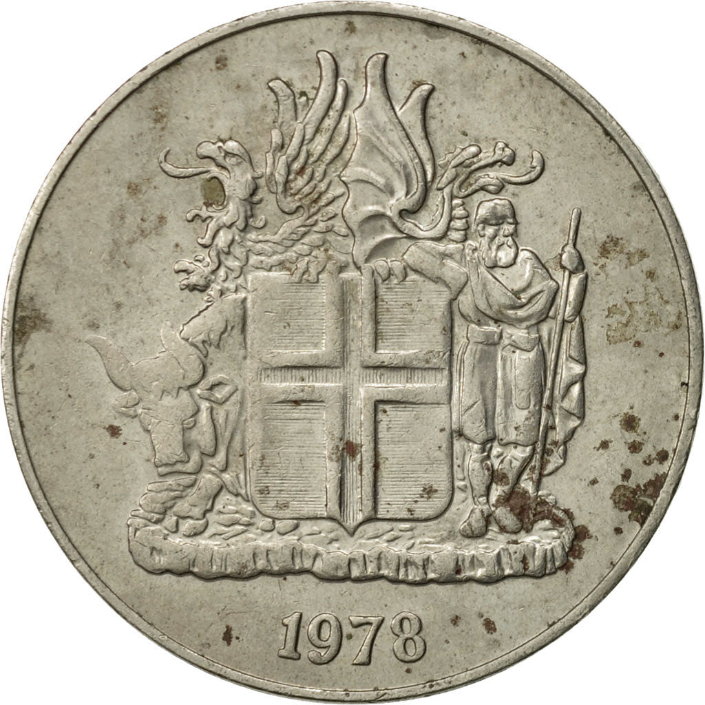 Moneta, Islanda, 10 Kronur, 1978, BB, Rame-nichel, KM:15