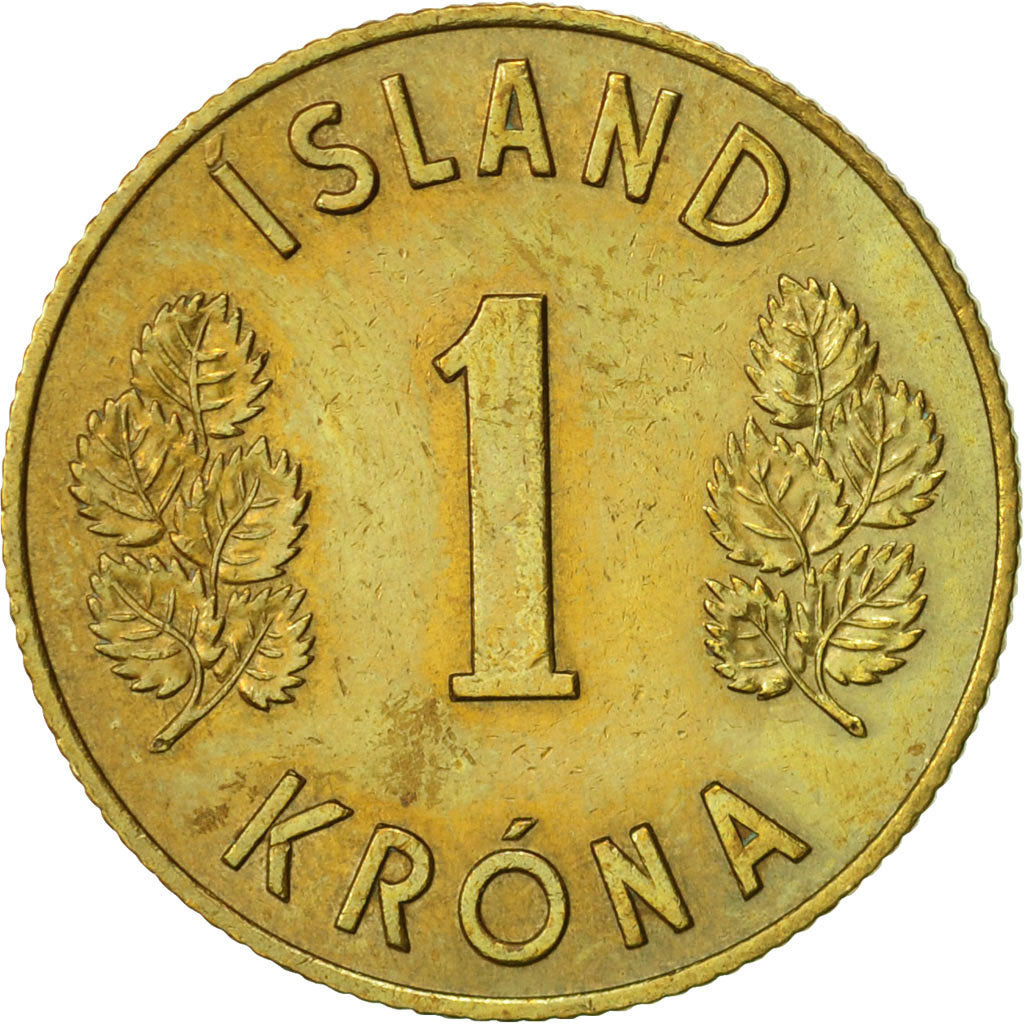 Iceland, Krona, 1961, AU(50-53), Nickel-brass, KM:12a