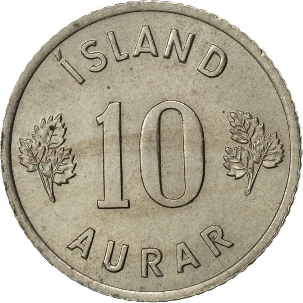 Coin, Iceland, 10 Aurar, 1946, AU(50-53), Copper-nickel, KM:10