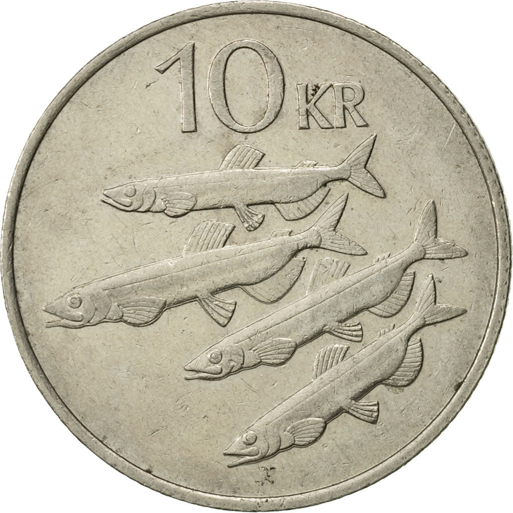 Coin, Iceland, 10 Kronur, 1984, AU(50-53), Copper-nickel, KM:29.1