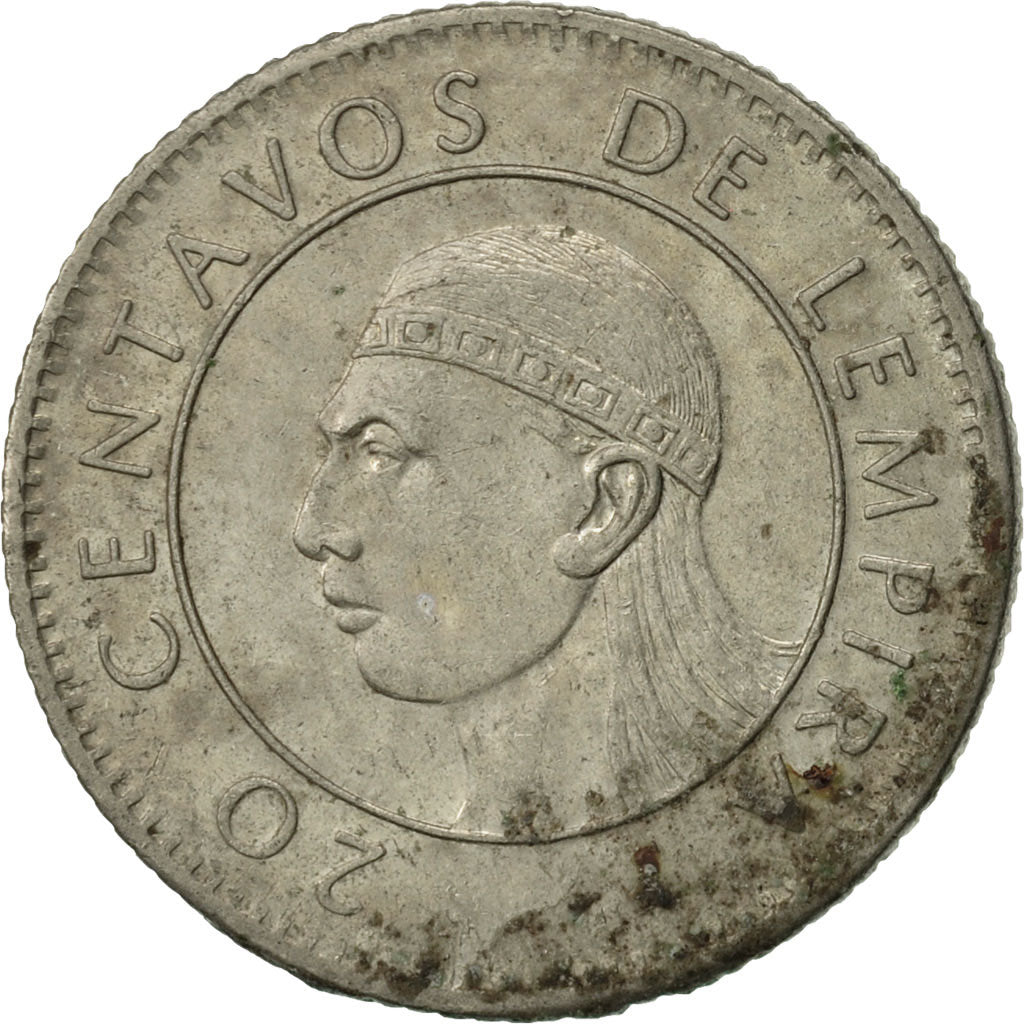 Moneda, Honduras, 20 Centavos, 1991, MBC+, Níquel chapado en acero, KM:83a.1