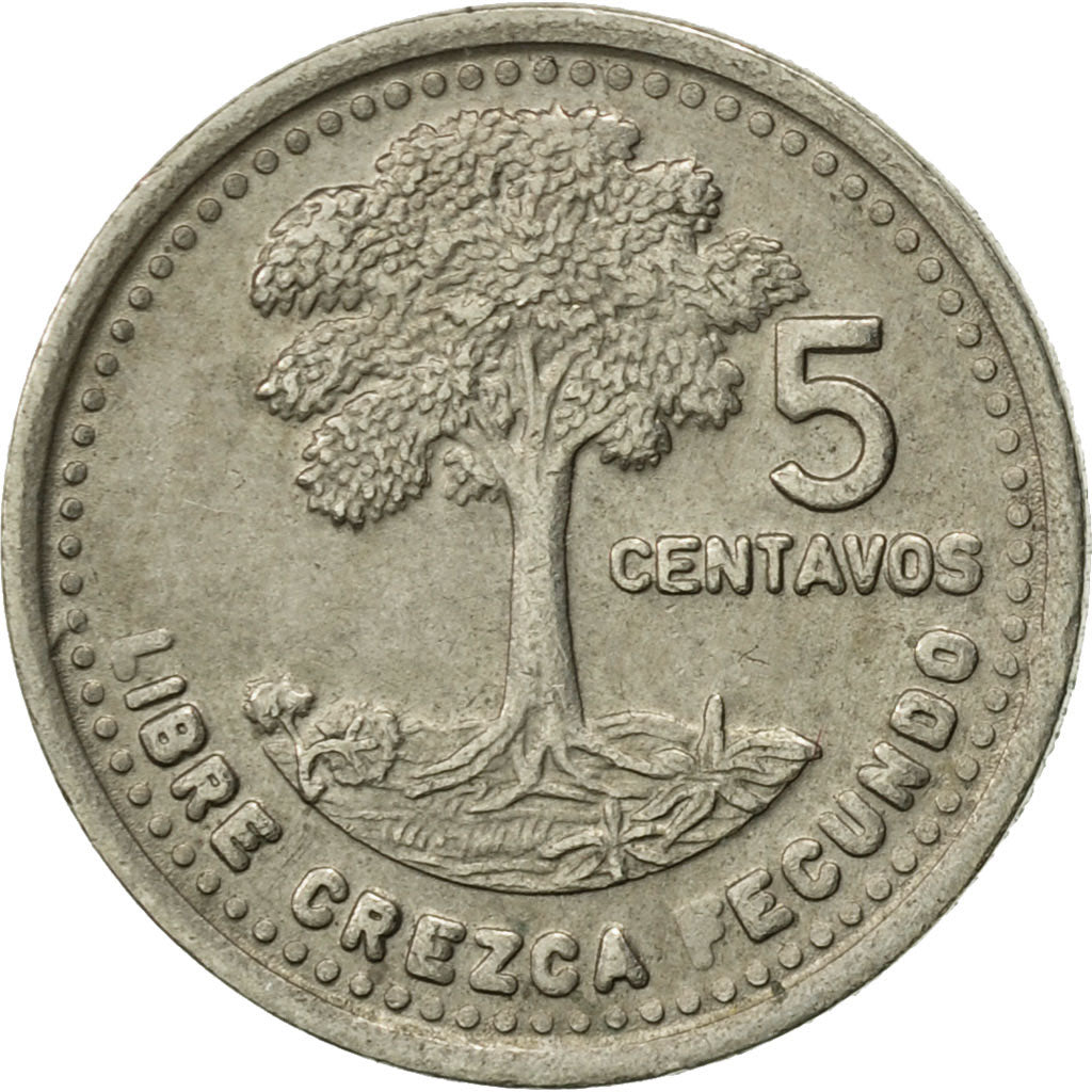 Coin, Guatemala, 5 Centavos, 1992, AU(55-58), Copper-nickel, KM:276.4