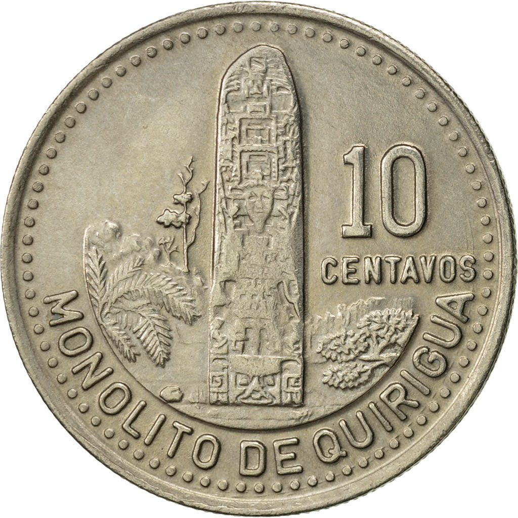 Coin, Guatemala, 10 Centavos, 1990, AU(55-58), Copper-nickel, KM:277.5