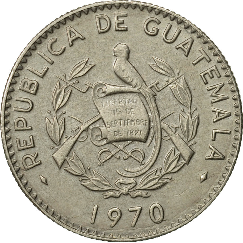 Moneda, Guatemala, 5 Centavos, 1970, EBC, Cobre - níquel, KM:266.1