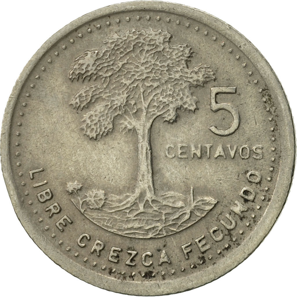 Coin, Guatemala, 5 Centavos, 1988, AU(50-53), Copper-nickel, KM:276.4