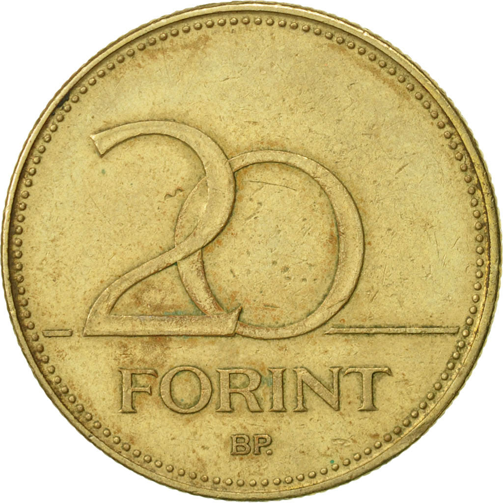 Coin, Hungary, 20 Forint, 1993, Budapest, EF(40-45), Nickel-brass, KM:696