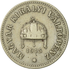 Moneda, Hungría, Franz Joseph I, 10 Filler, 1915, Kormoczbanya, MBC, Cobre -