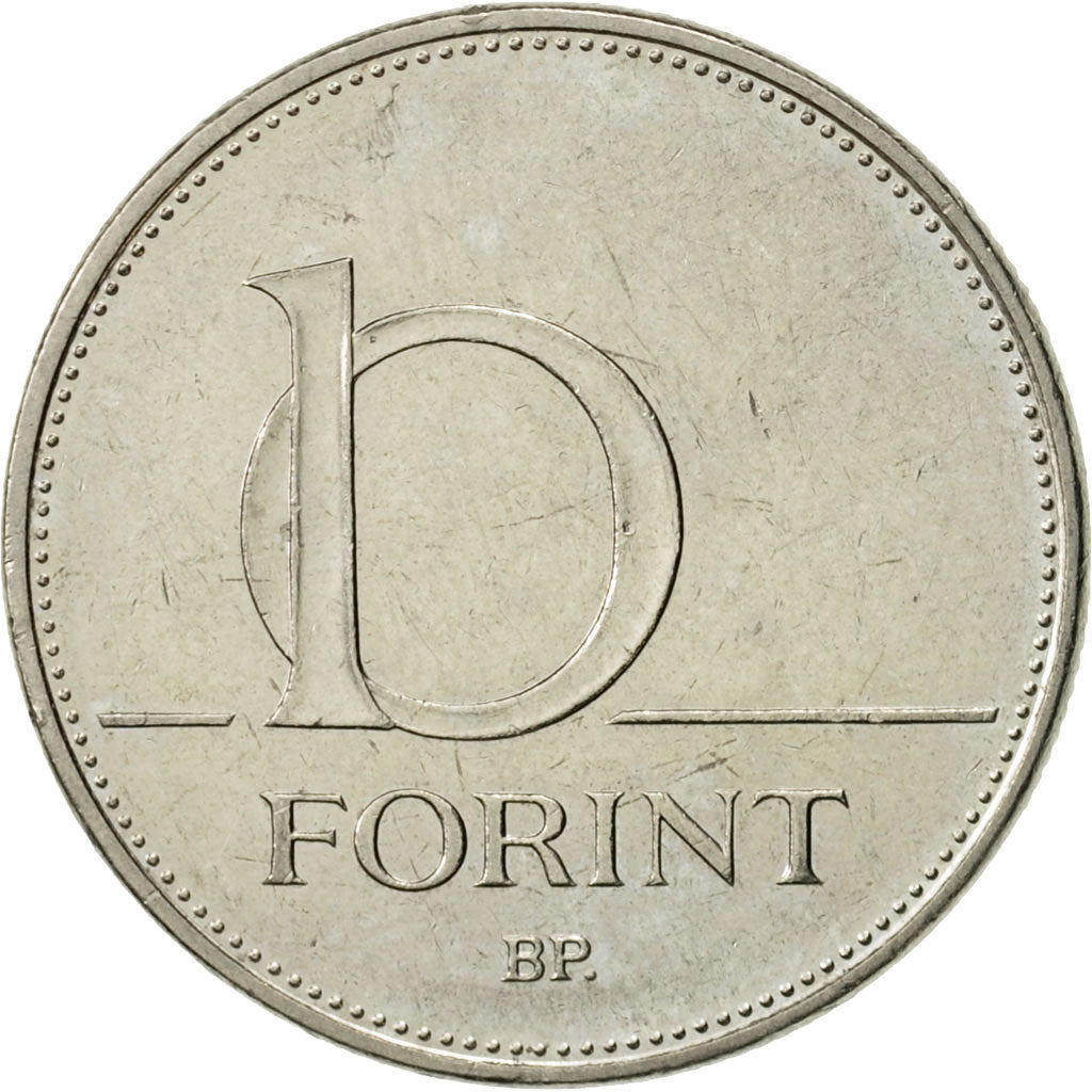Coin, Hungary, 10 Forint, 2007, Budapest, AU(50-53), Copper-nickel, KM:695