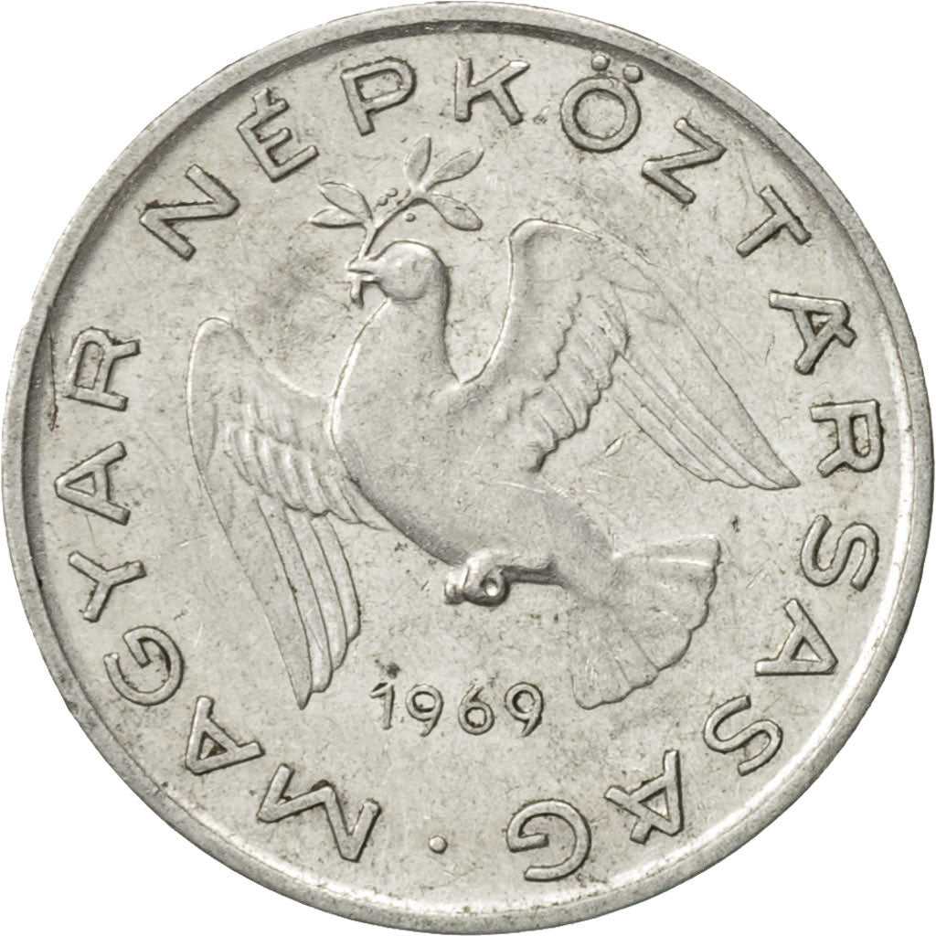 Münze, Ungarn, 10 Filler, 1969, Budapest, SS+, Aluminium, KM:572