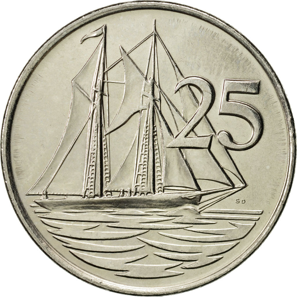 Coin, Cayman Islands, Elizabeth II, 25 Cents, 1996, British Royal Mint