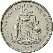 Bahamas, Elizabeth II, 5 Cents, 1987, Franklin Mint, MS(60-62), Copper-nickel