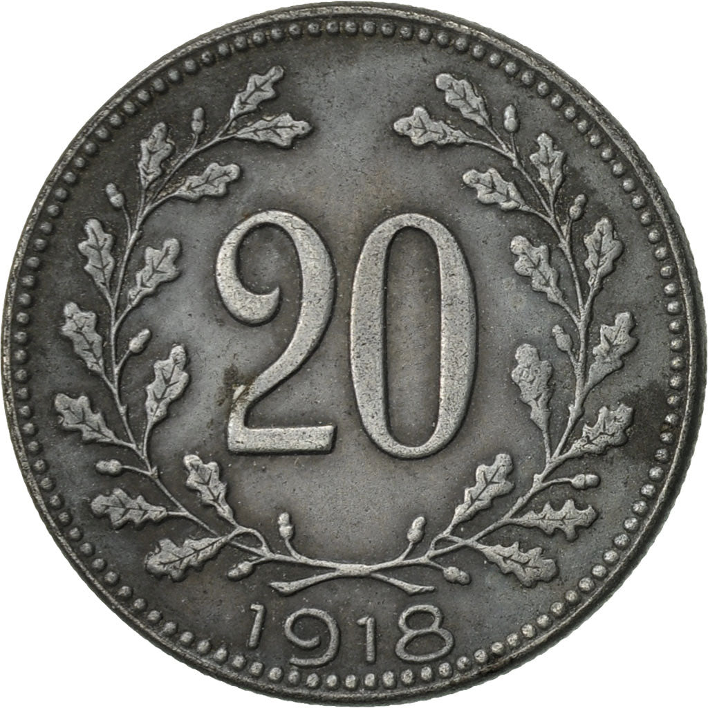 Austria, Karl I, 20 Heller, 1918, EF(40-45), Iron, KM:2826