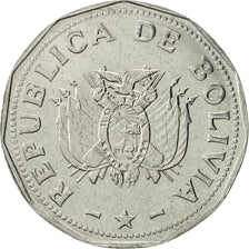 Coin, Bolivia, 2 Bolivianos, 1995, AU(55-58), Stainless Steel, KM:206.2