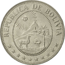 Moneda, Bolivia, 50 Centavos, 1972, MBC+, Níquel recubierto de acero, KM:190