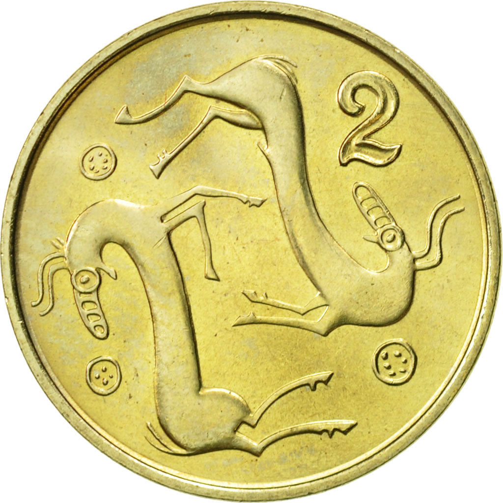 Coin, Cyprus, 2 Cents, 1996, AU(55-58), Nickel-brass, KM:54.3