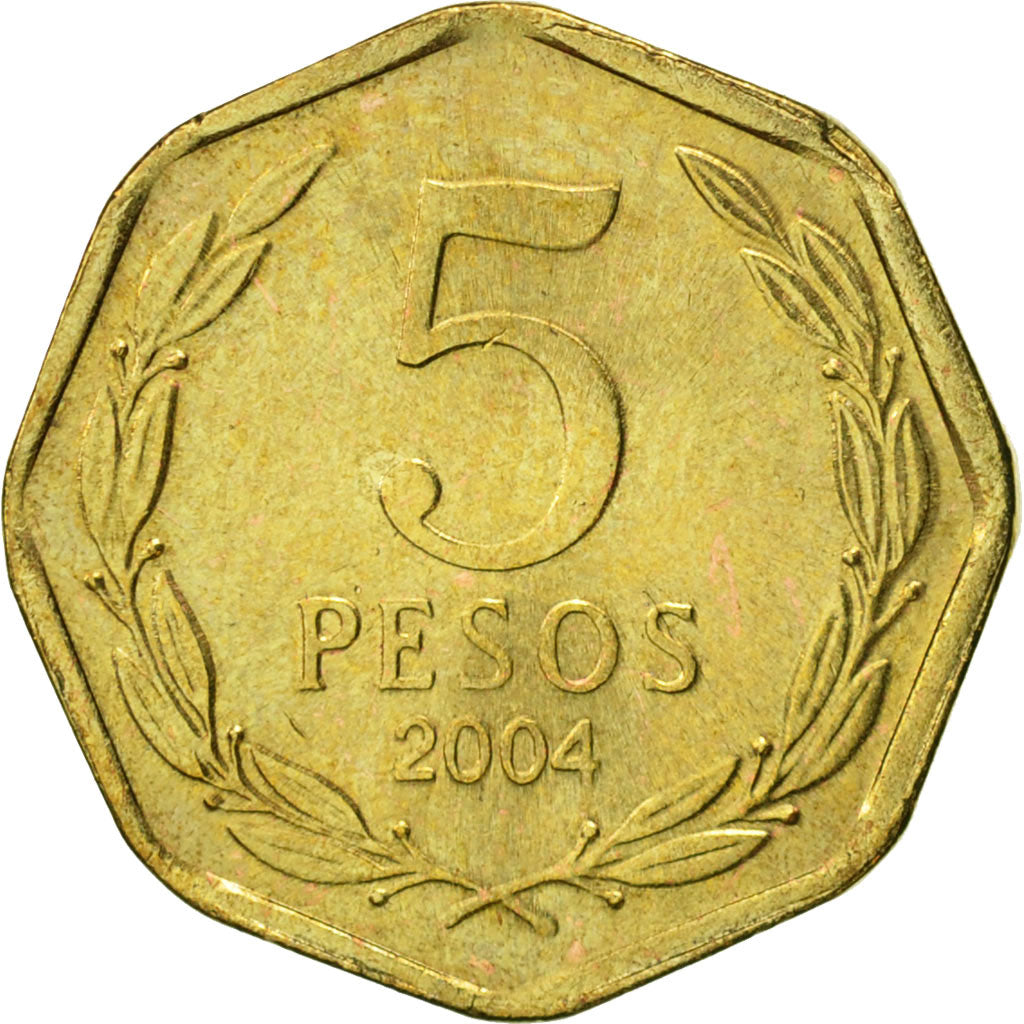 Monnaie, Chile, 5 Pesos, 2004, Santiago, TTB+, Aluminum-Bronze, KM:232