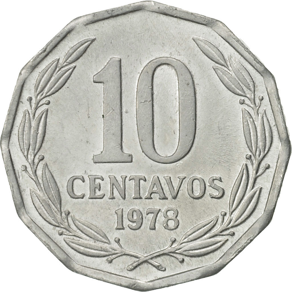 Coin, Chile, 10 Centavos, 1978, AU(50-53), Aluminum, KM:205a