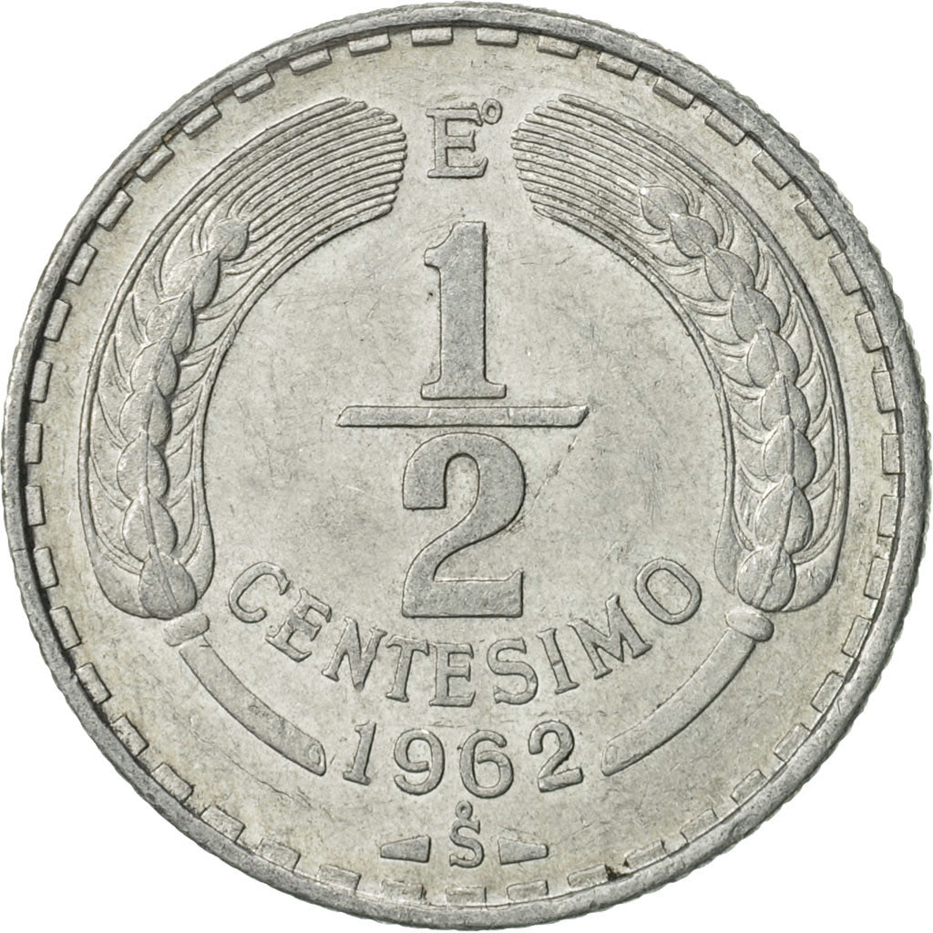 Chile, 1/2 Centesimo, 1962, AU(50-53), Aluminum, KM:192