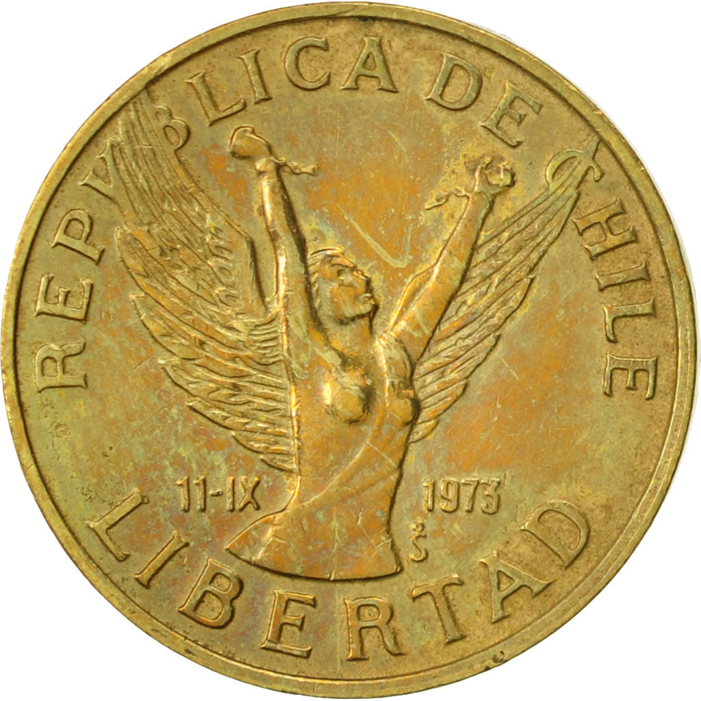 Coin, Chile, 5 Pesos, 1986, Santiago, EF(40-45), Aluminum-Bronze, KM:217.1