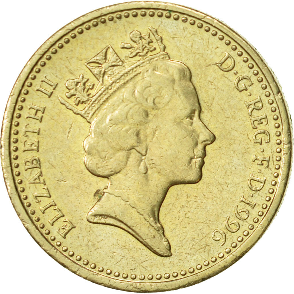 Coin, Great Britain, Elizabeth II, Pound, 1996, AU(50-53), Nickel-brass, KM:972