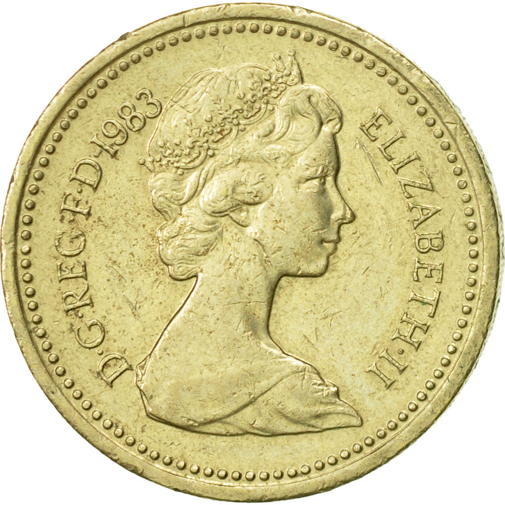 Coin, Great Britain, Elizabeth II, Pound, 1983, AU(50-53), Nickel-brass, KM:933