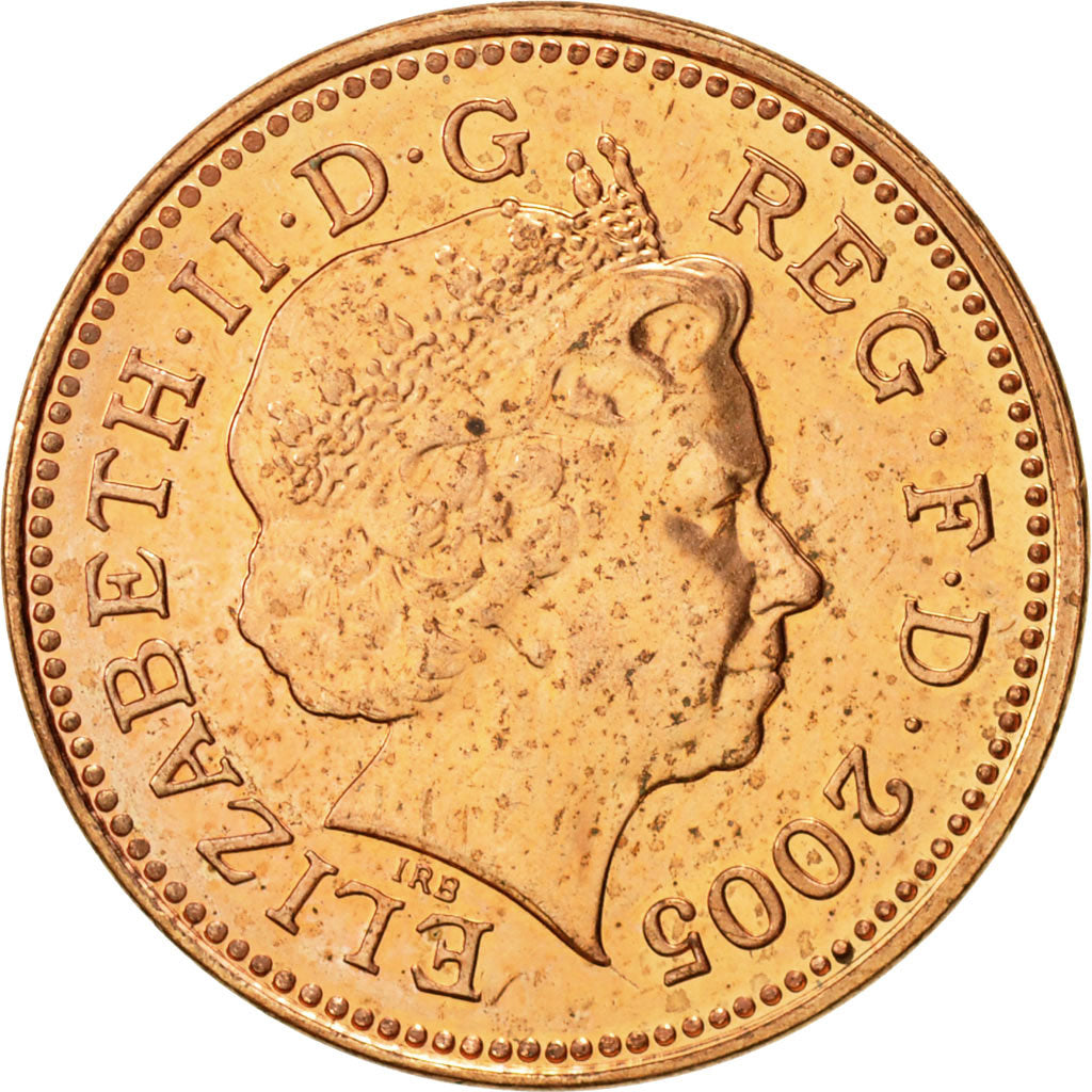 Moneda, Gran Bretaña, Elizabeth II, Penny, 2005, MBC+, Cobre chapado en acero