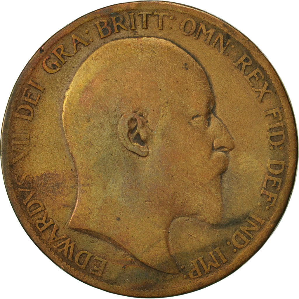 Coin, Great Britain, Edward VII, Penny, 1902, VF(20-25), Bronze, KM:794.1