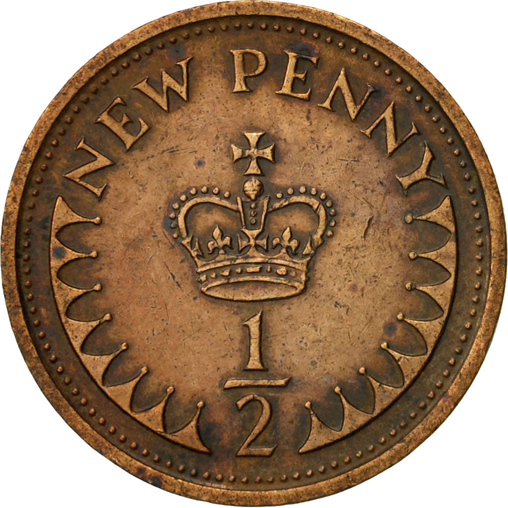 Münze, Großbritannien, Elizabeth II, 1/2 New Penny, 1974, S, Bronze, KM:914