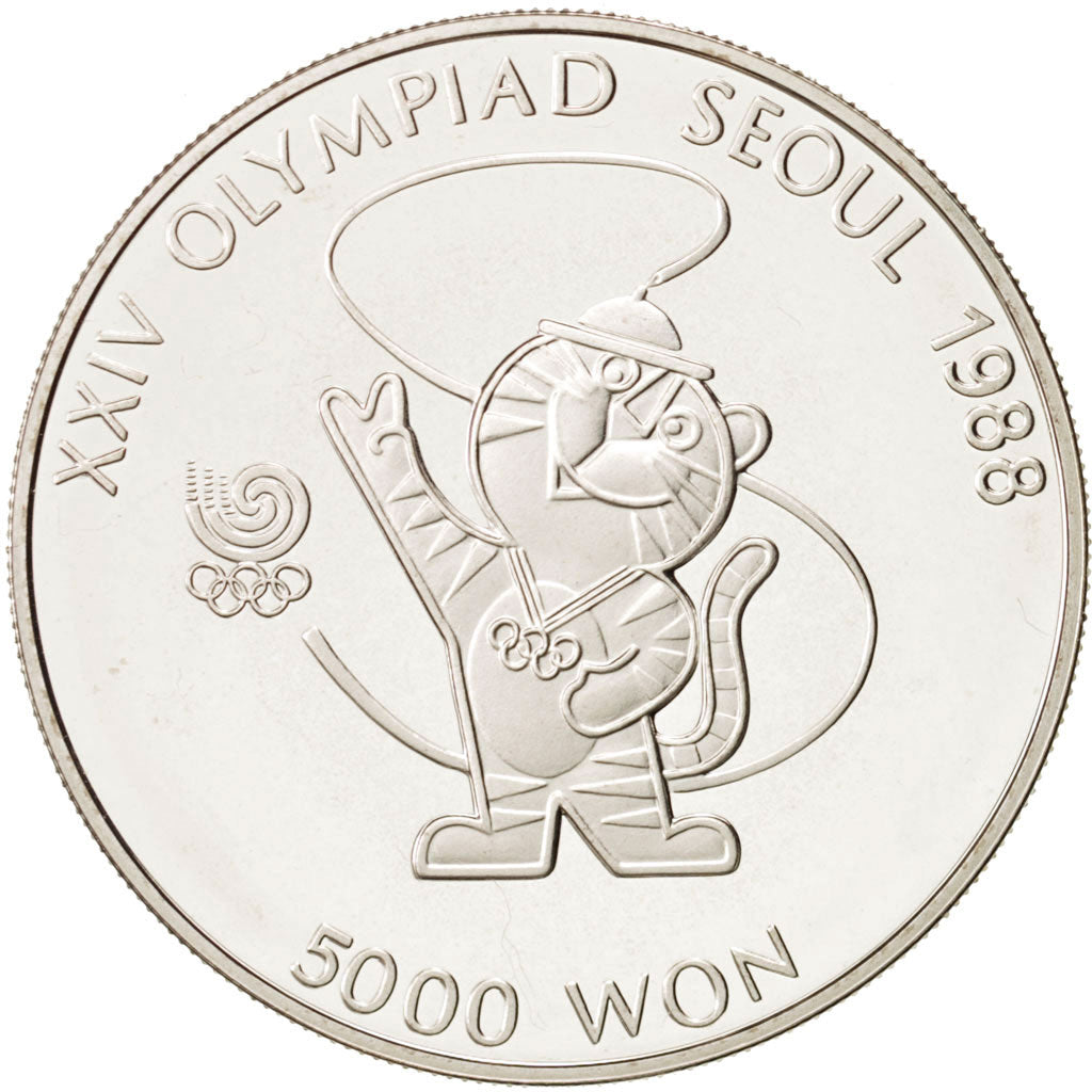 KOREA-SOUTH, 5000 Won, 1986, Silver, KM:54