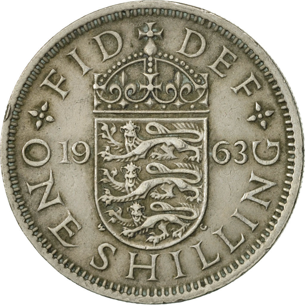 Coin, Great Britain, Elizabeth II, Shilling, 1963, EF(40-45), Copper-nickel